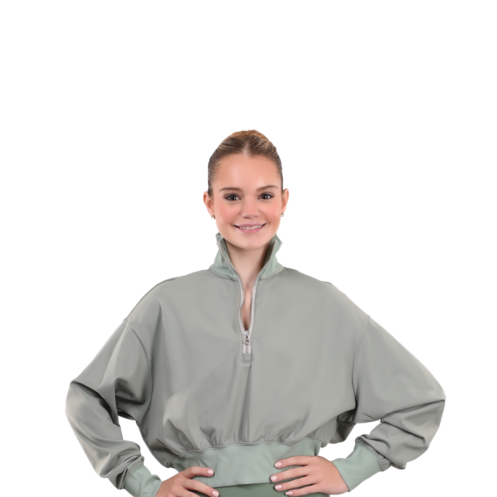 Dancers Half Zip Cropped Pullover