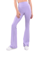 dancer in lavender high rise flared stretch fit pants Cropped waist down