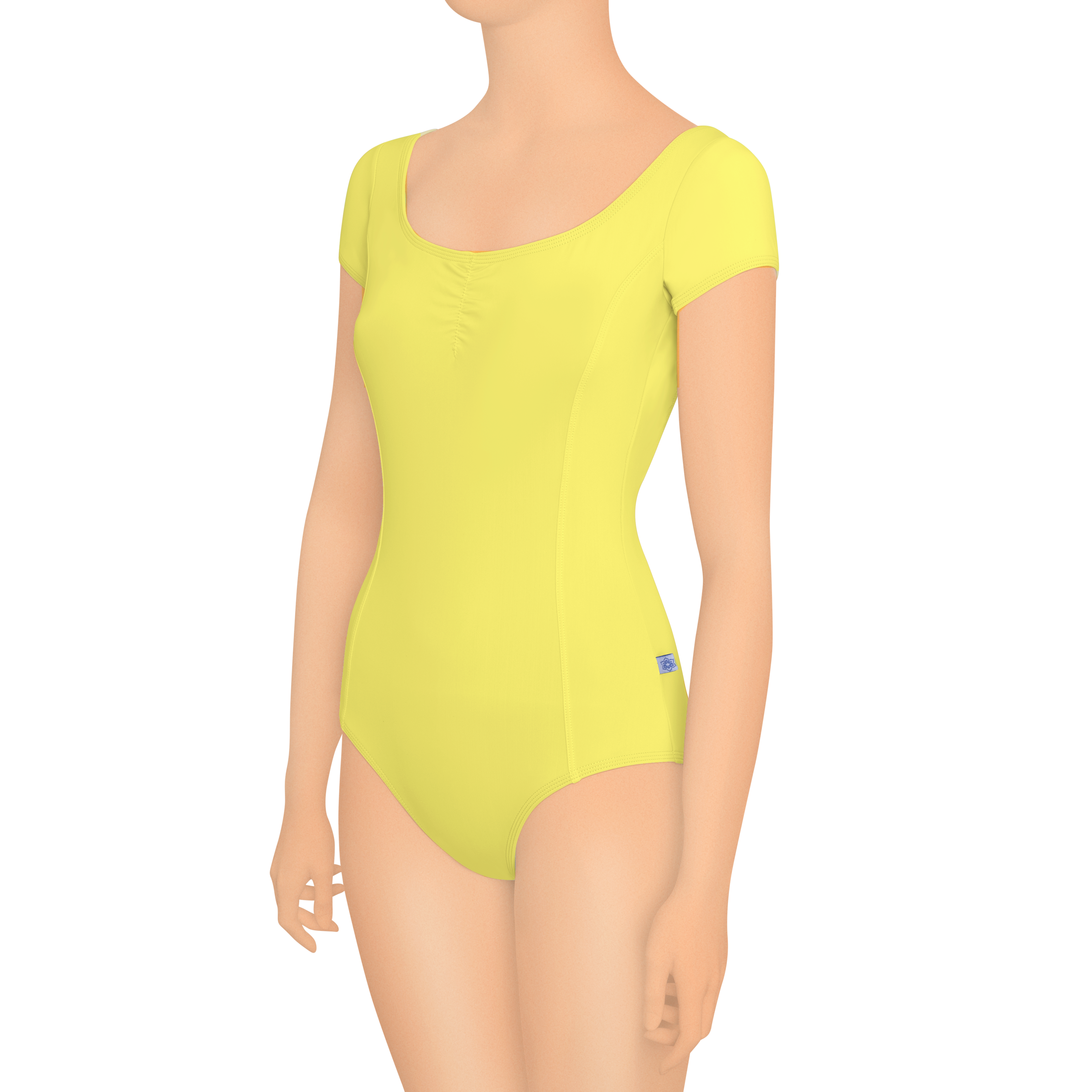 Princess Seams Cap Sleeves with Pinched Front, Mid Back - Adult