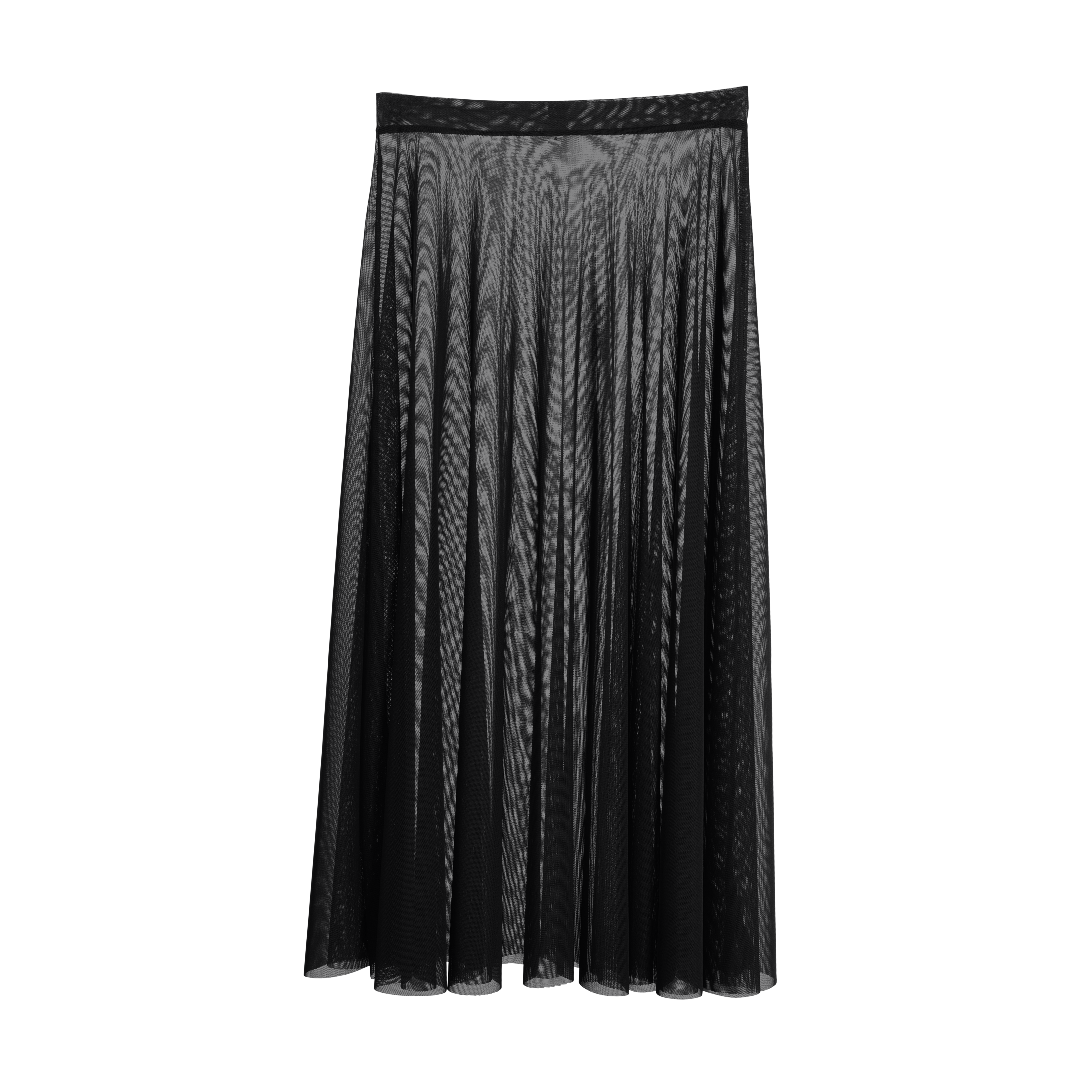 Meridien Mesh A-Line Midi Skirt