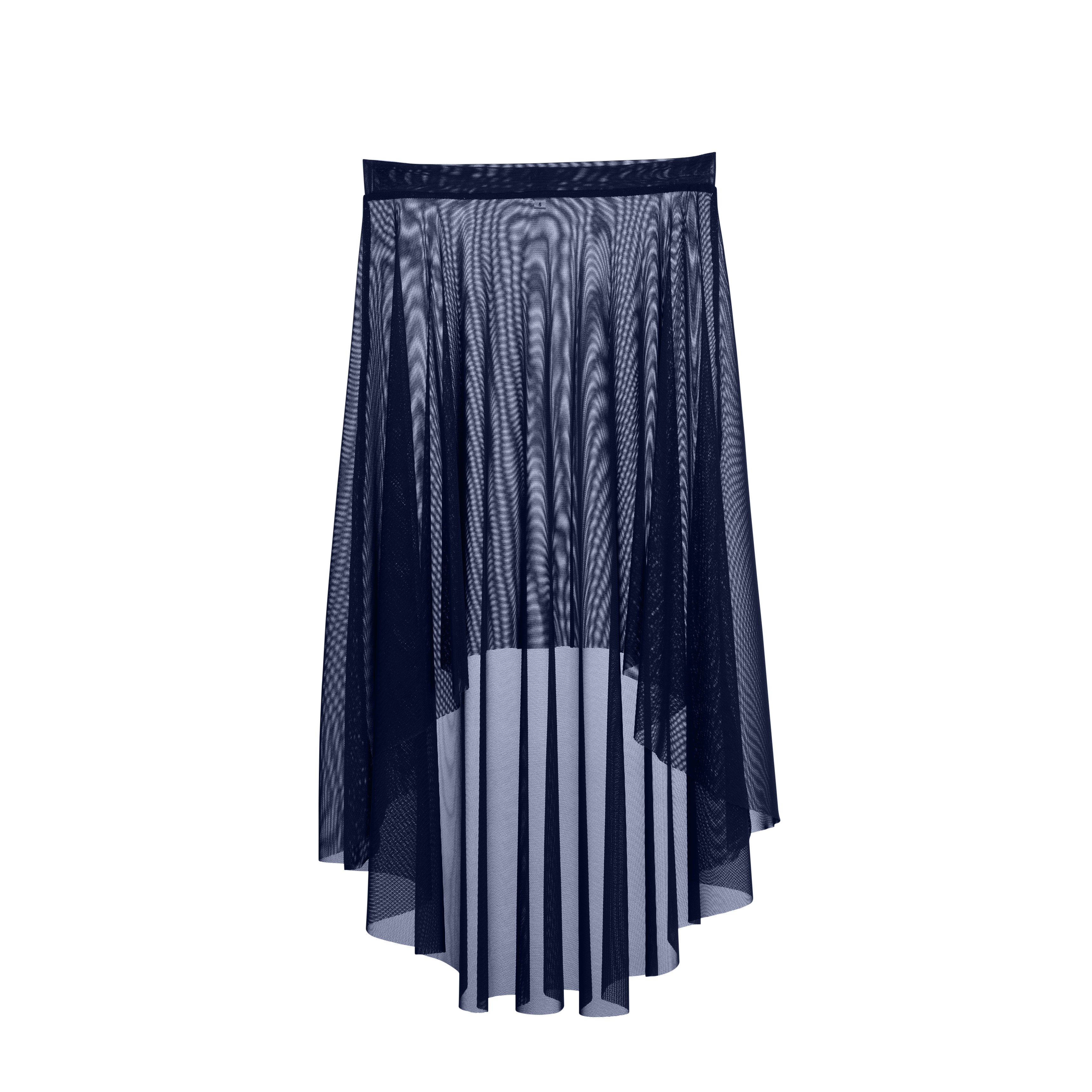 Meridien Mesh High-Low Midi Skirt