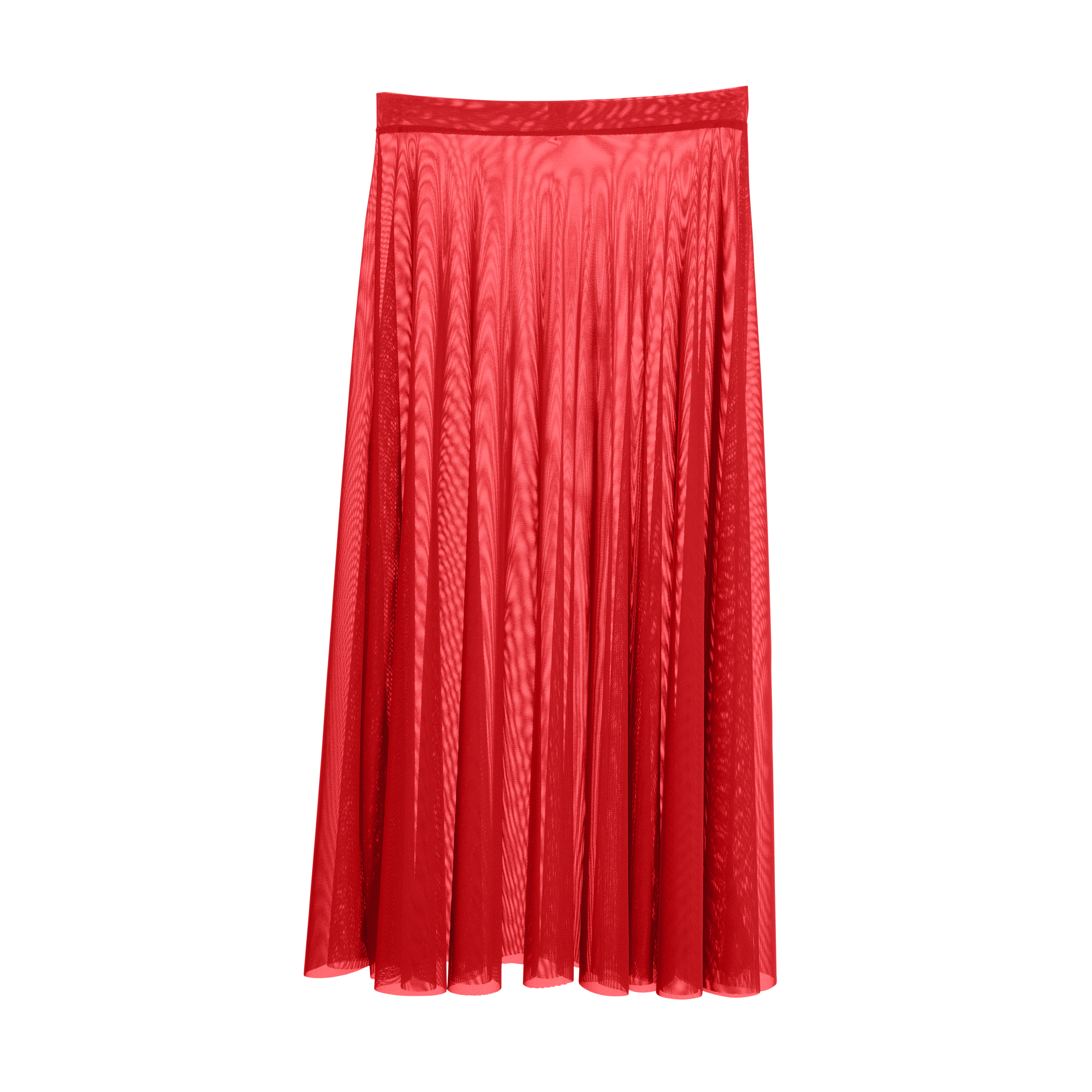 Meridien Mesh A-Line Midi Skirt