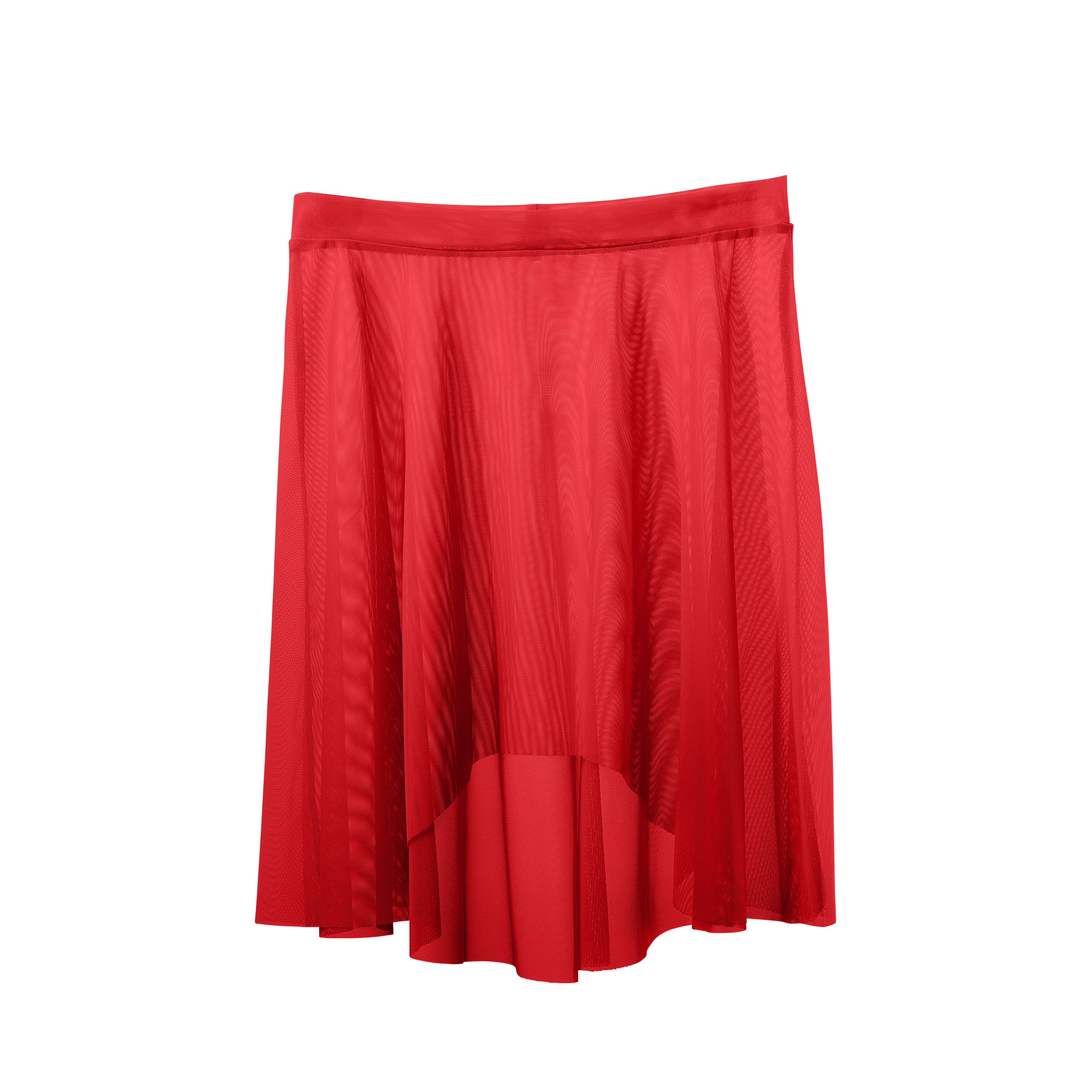 Meridien Mesh High-Low Above Knee Skirt