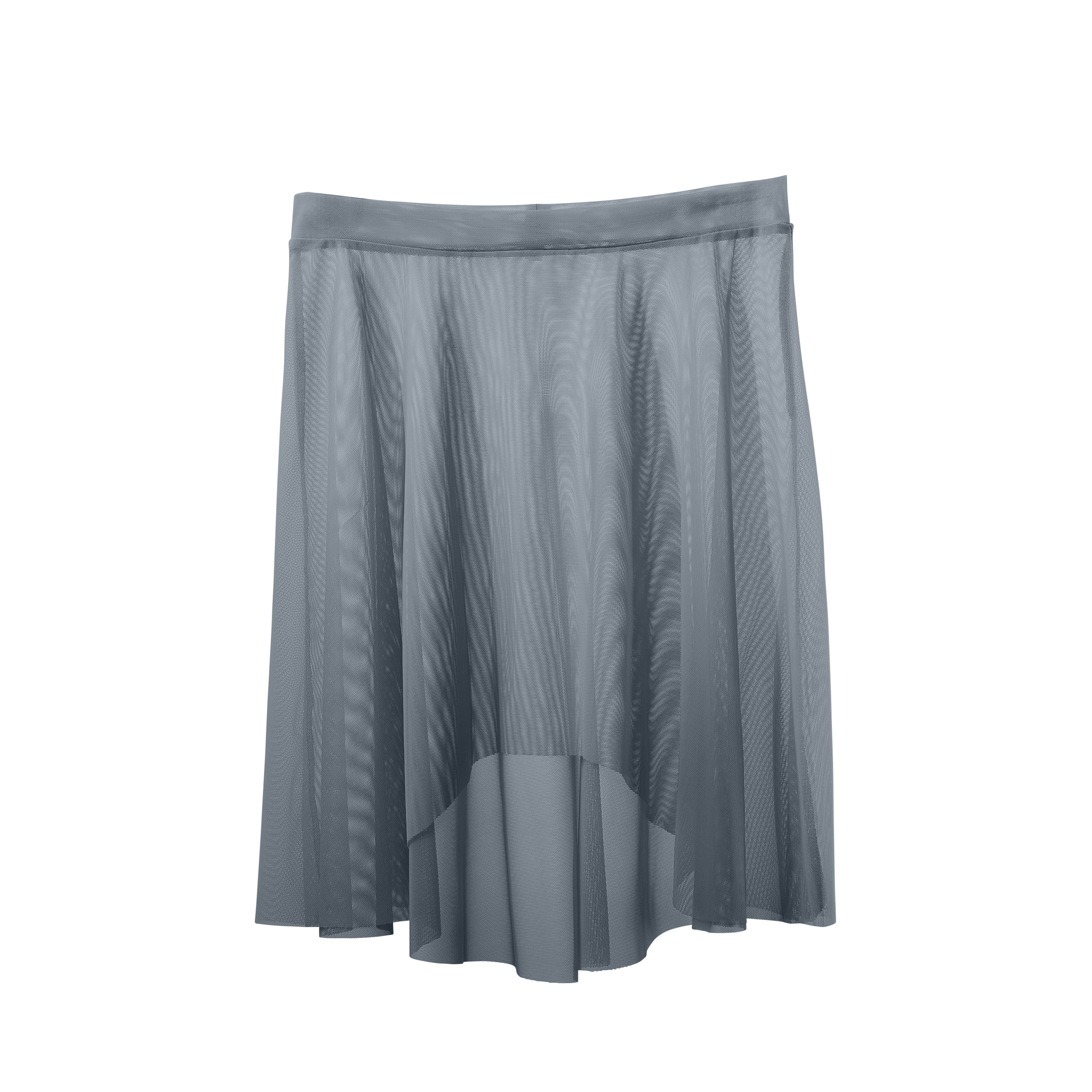 Meridien Mesh High-Low Above Knee Skirt