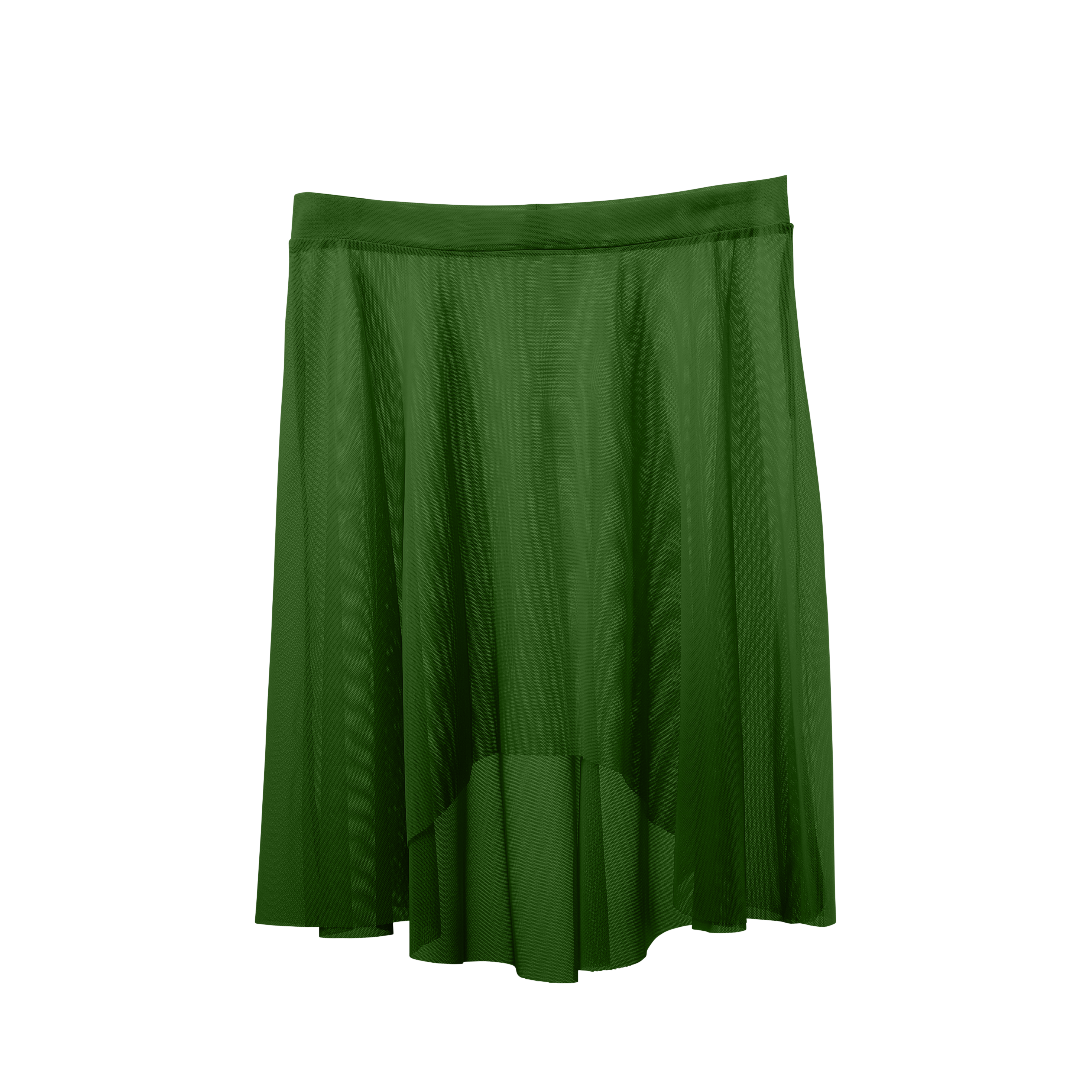 Meridien Mesh High-Low Above Knee Skirt