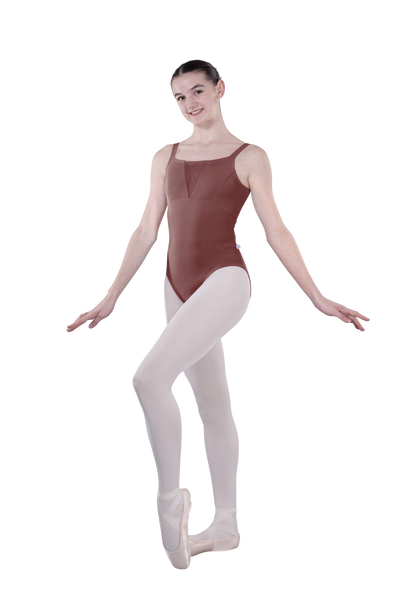 Graceful Mesh Tank Leotard (Black)