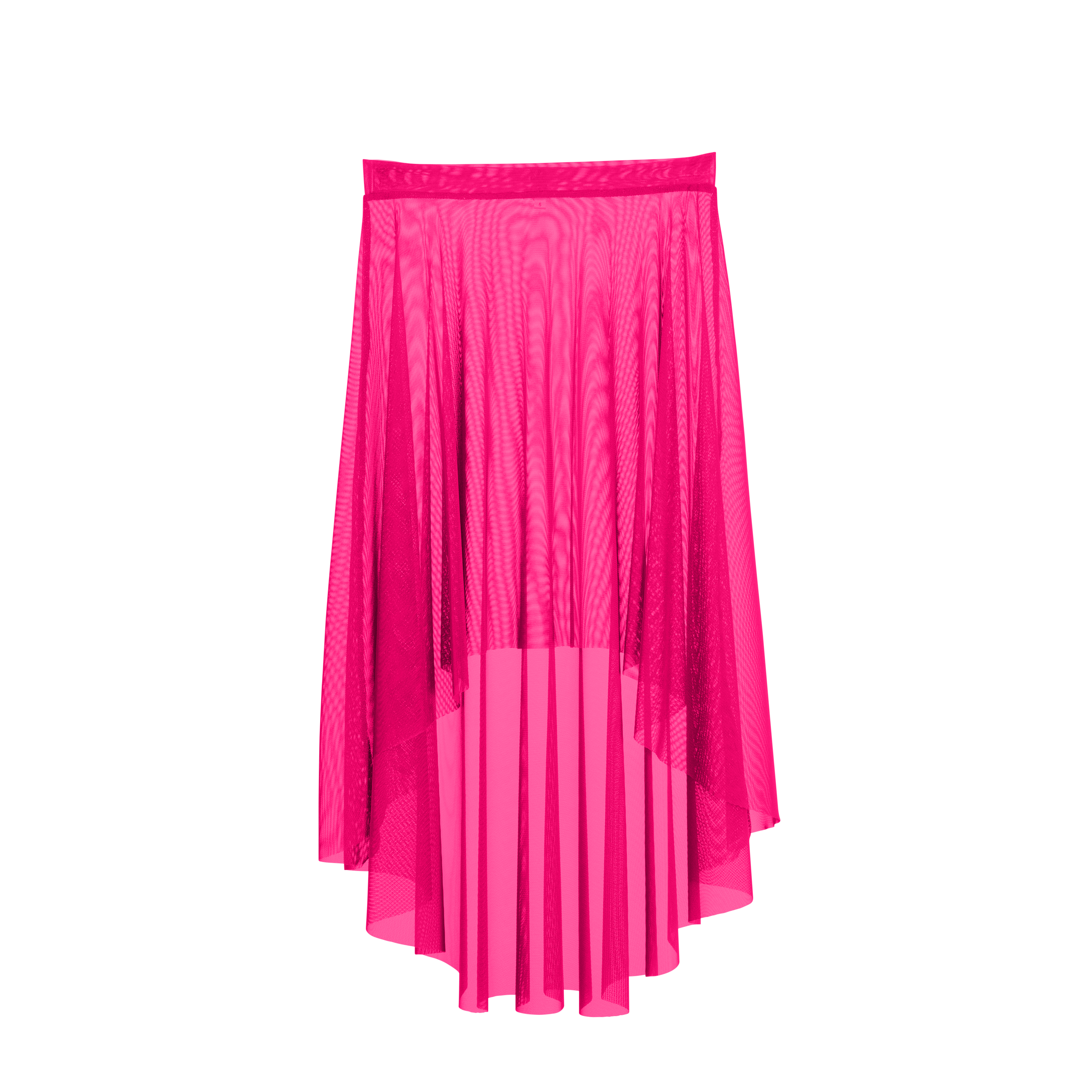 Meridien Mesh High-Low Midi Skirt