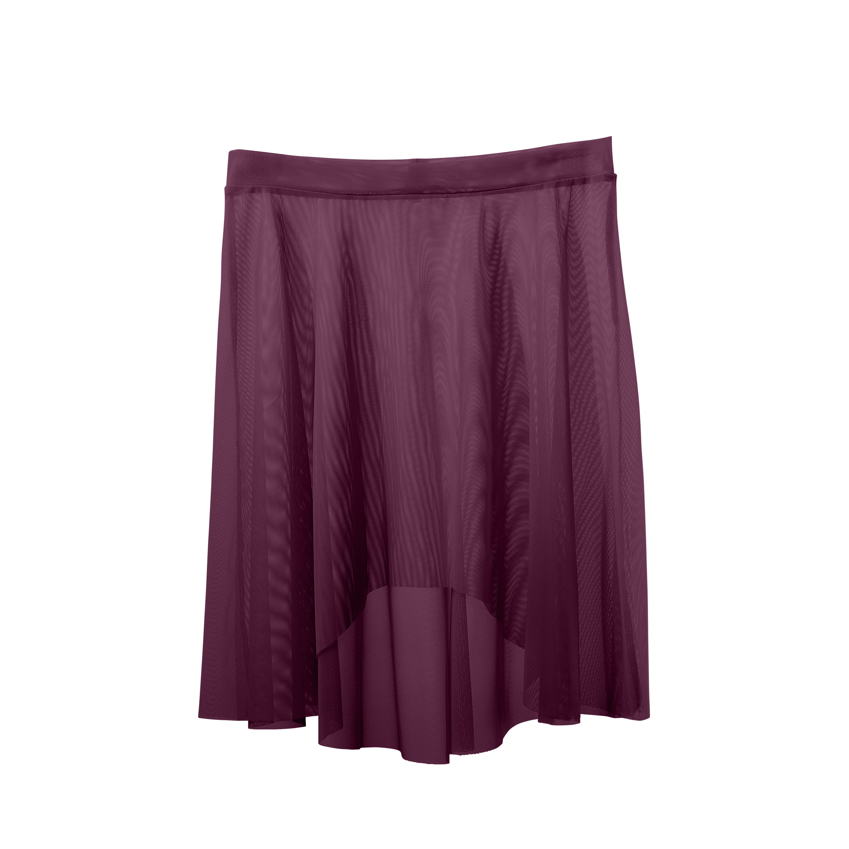 Meridien Mesh High-Low Above Knee Skirt