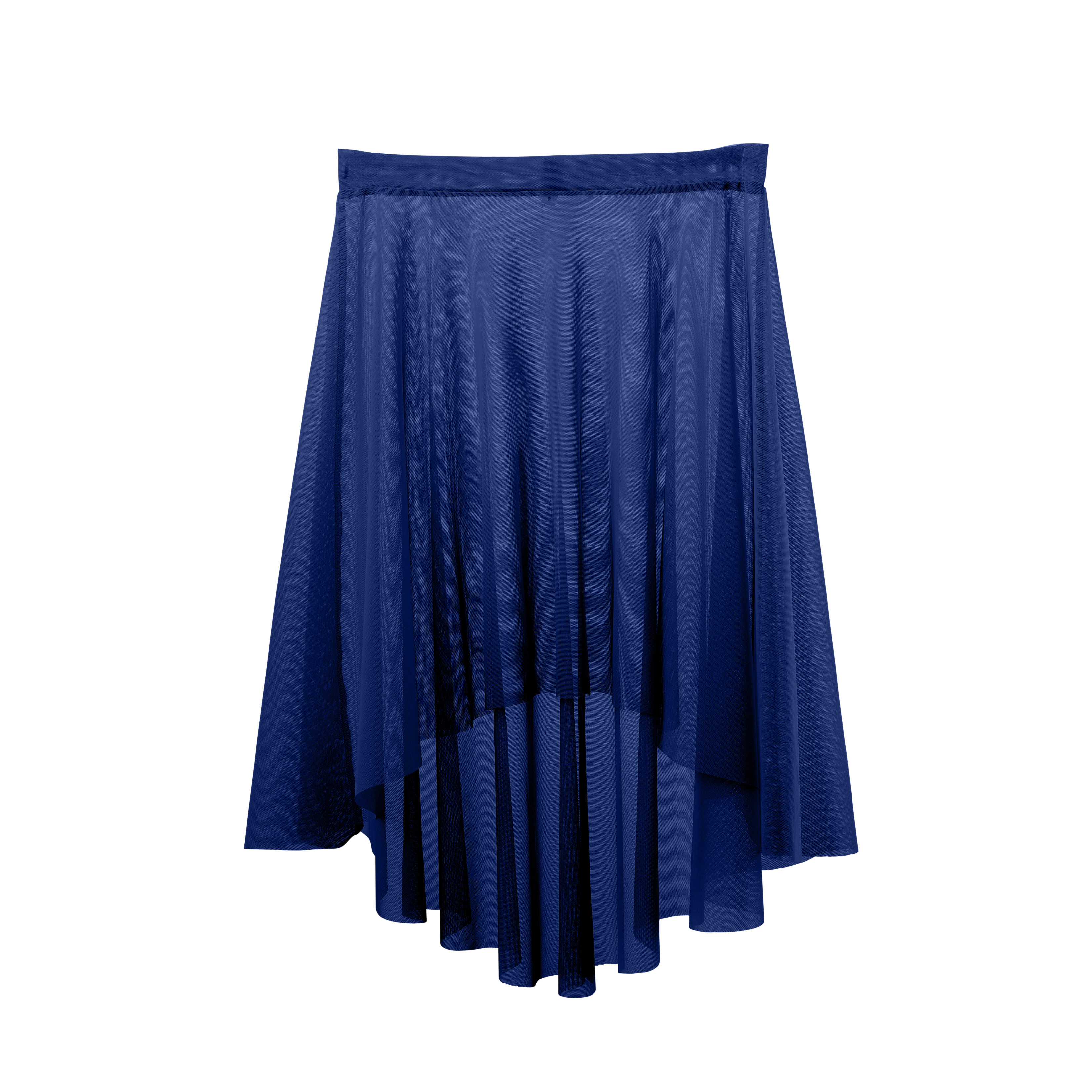 Meridien Mesh High-Low Below Knee Skirt