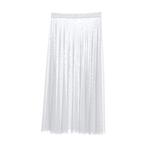 Meridien Mesh A-Line Midi Skirt