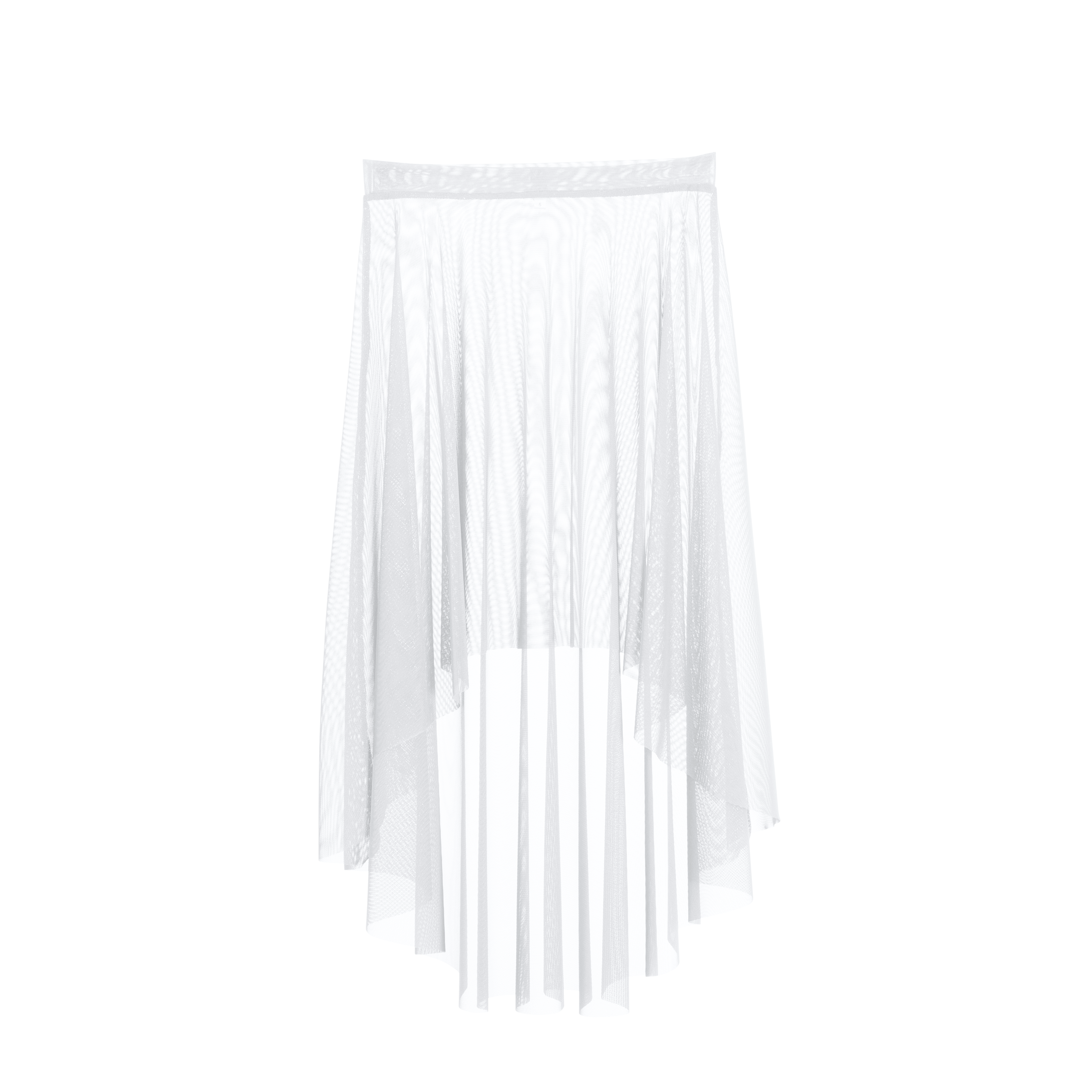 Meridien Mesh High-Low Midi Skirt