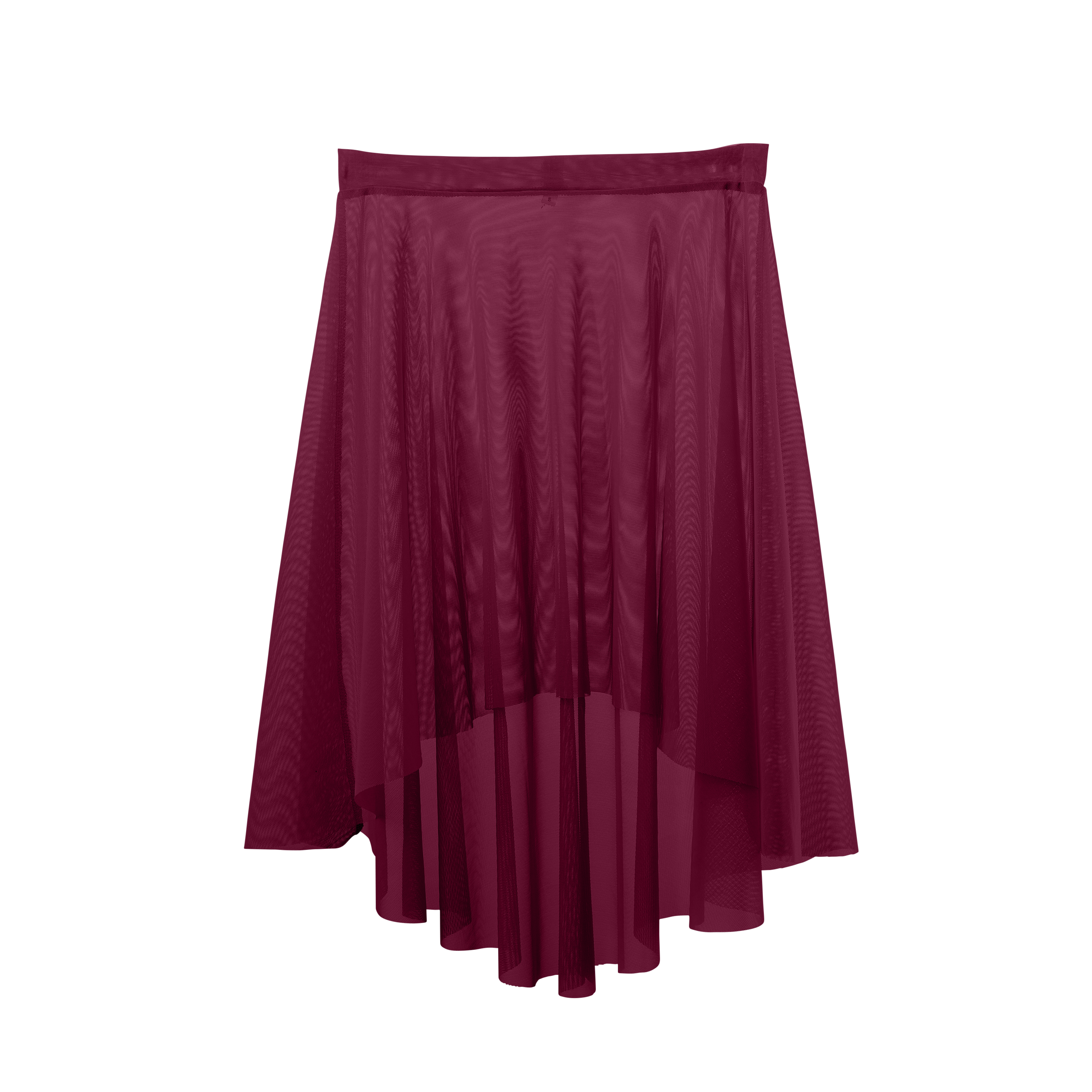 Meridien Mesh High-Low Below Knee Skirt