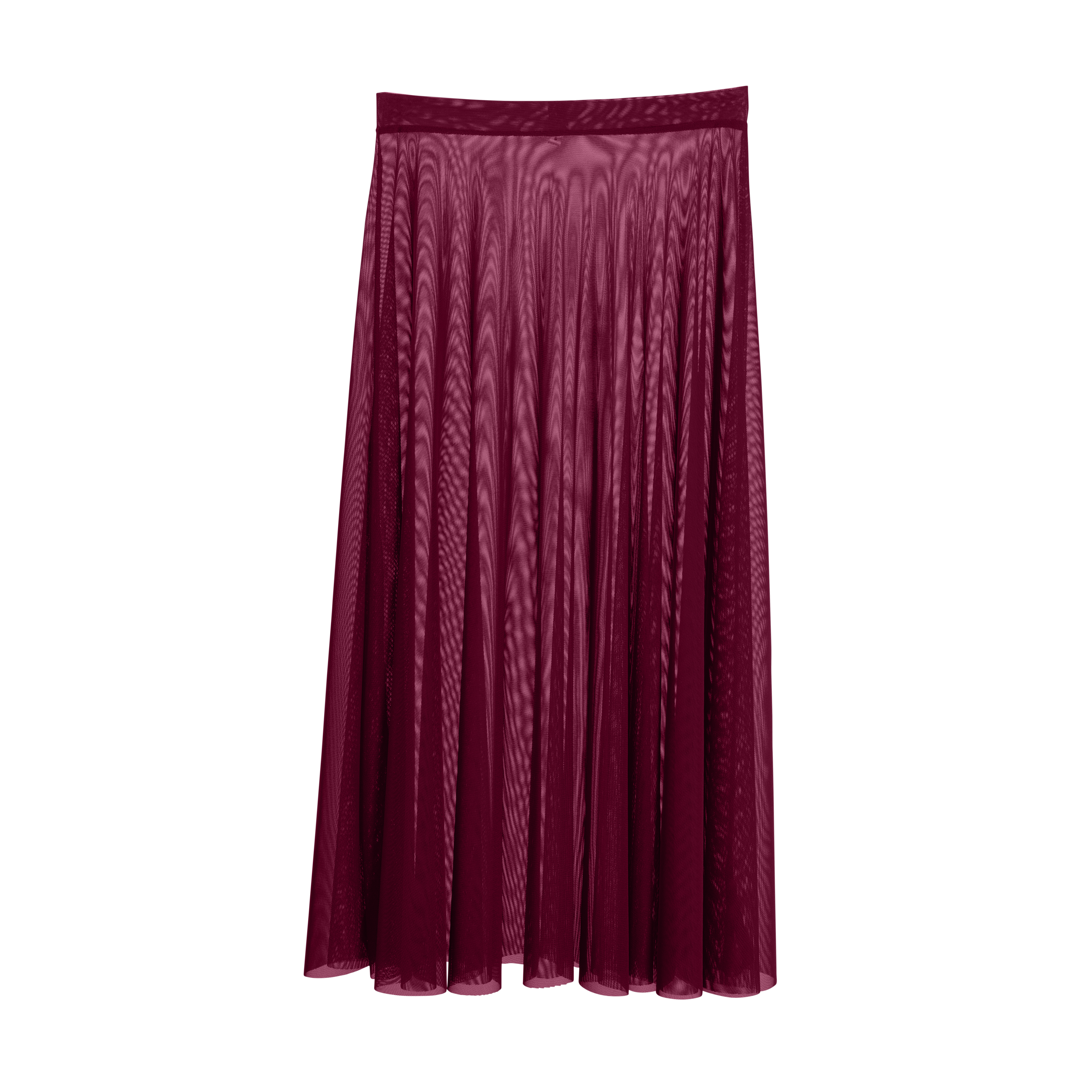 Meridien Mesh A-Line Midi Skirt