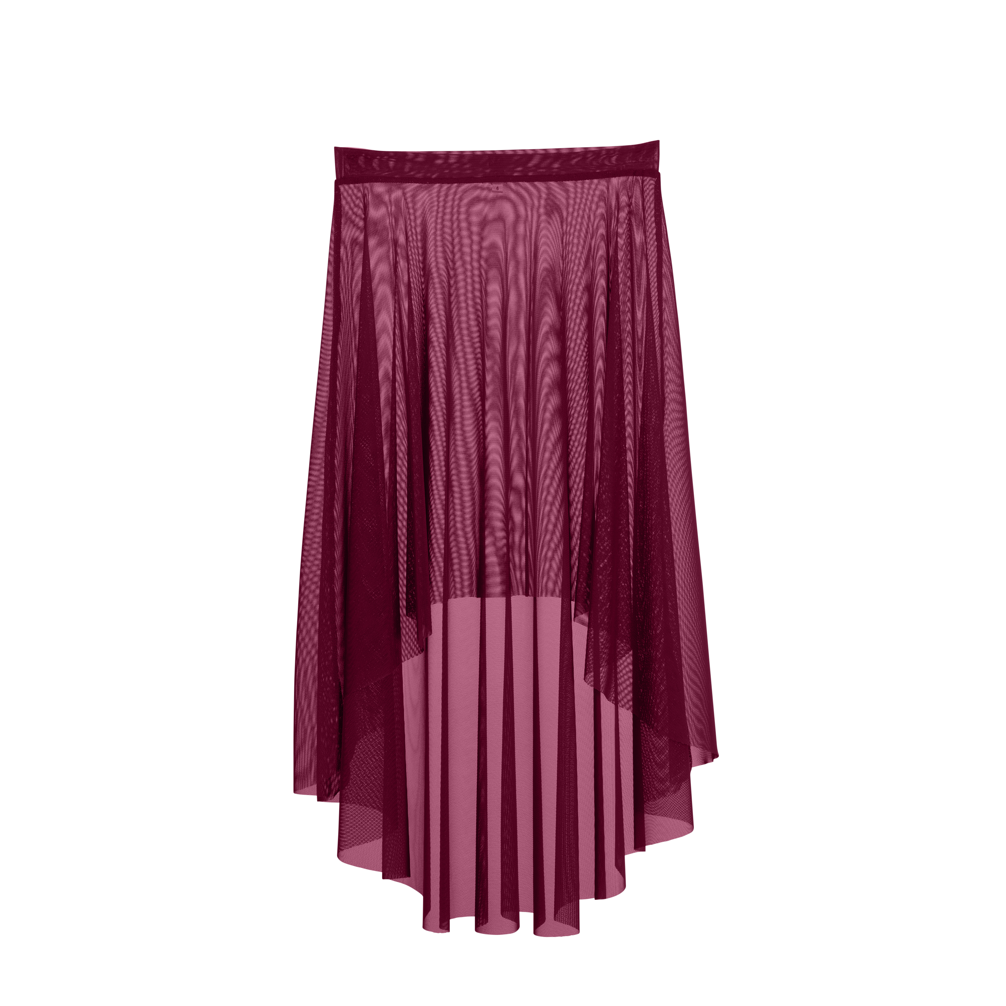 Meridien Mesh High-Low Midi Skirt