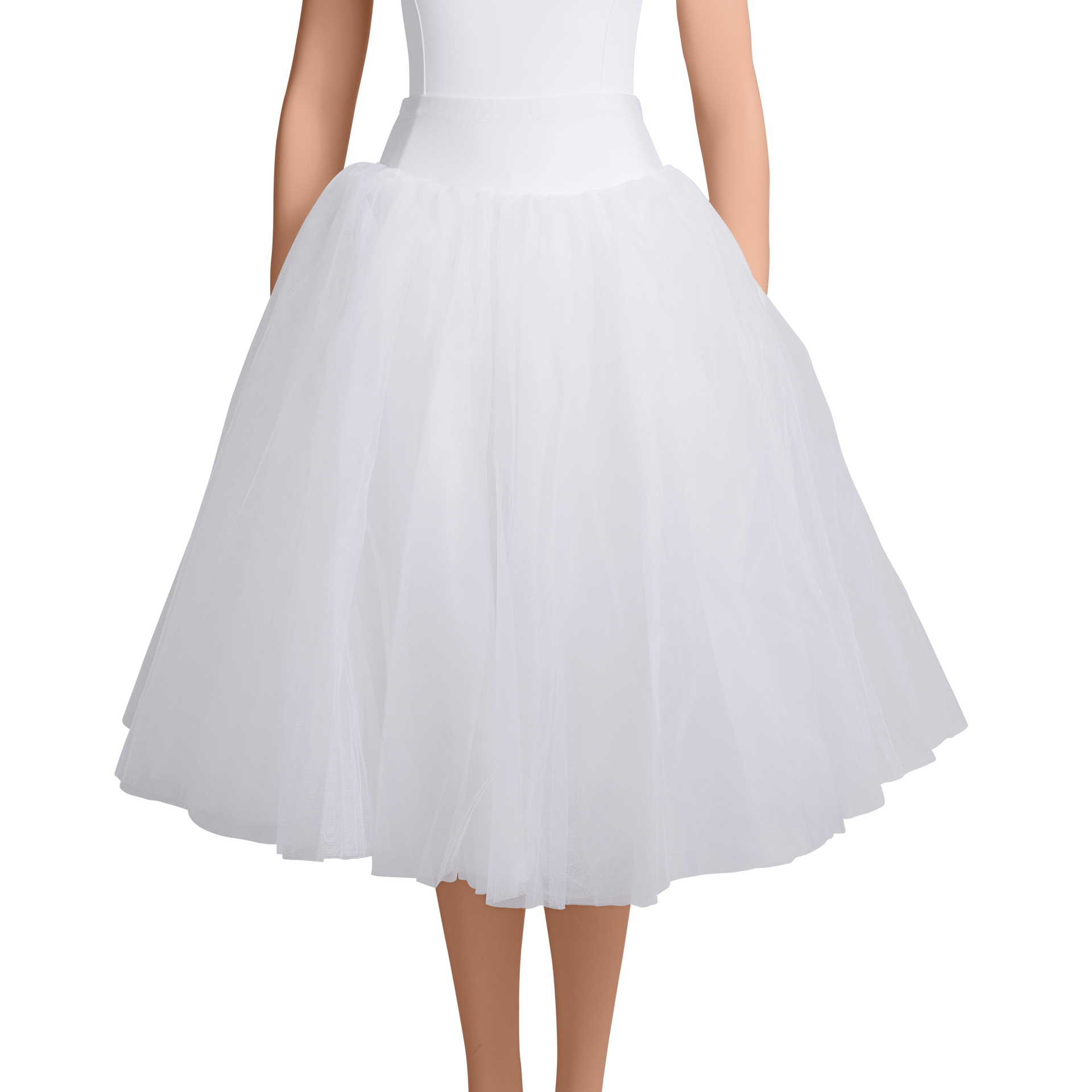 Five(5) Layer Pull On White Romantic Tutu L
