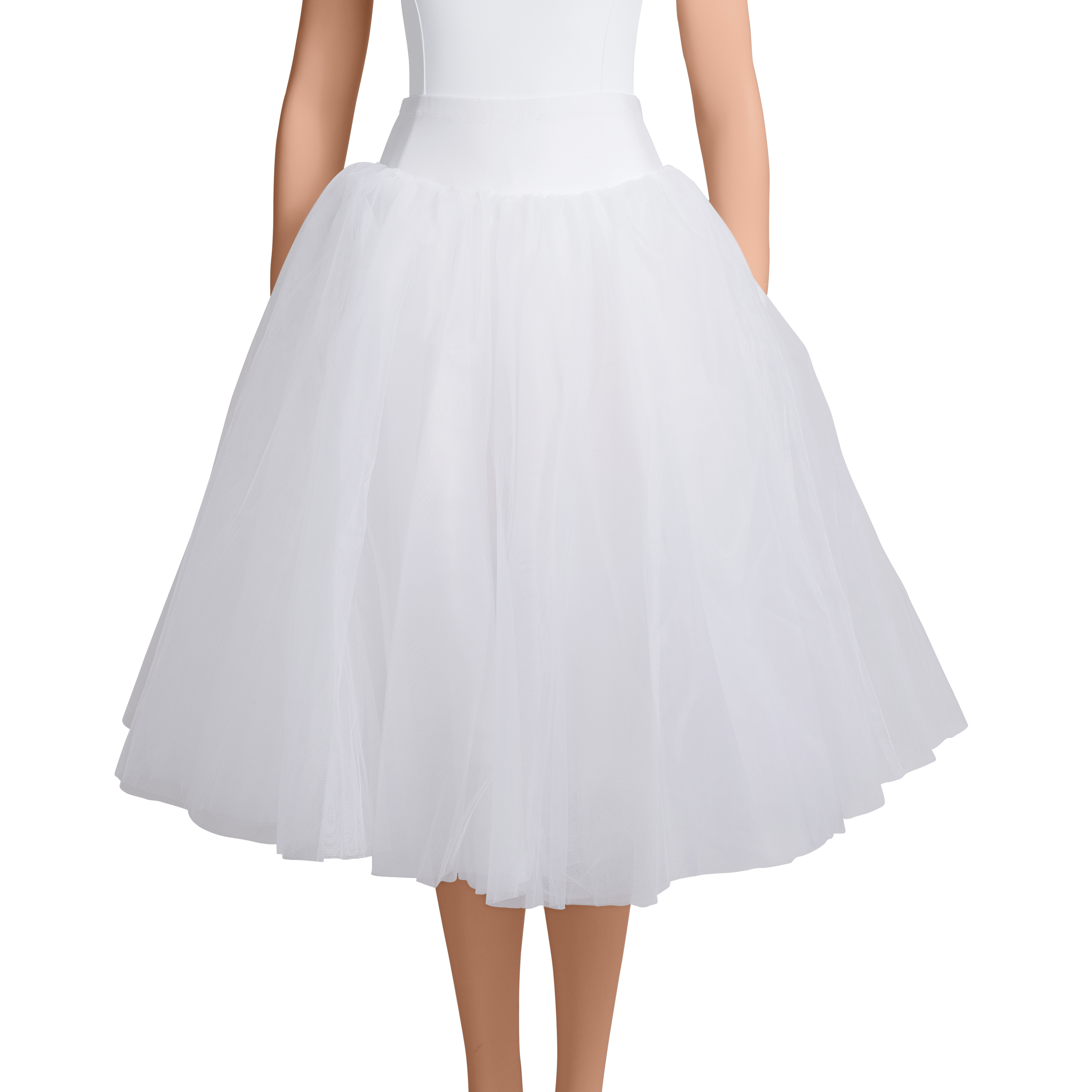Five(5) Layer Pull On White Romantic Tutu L