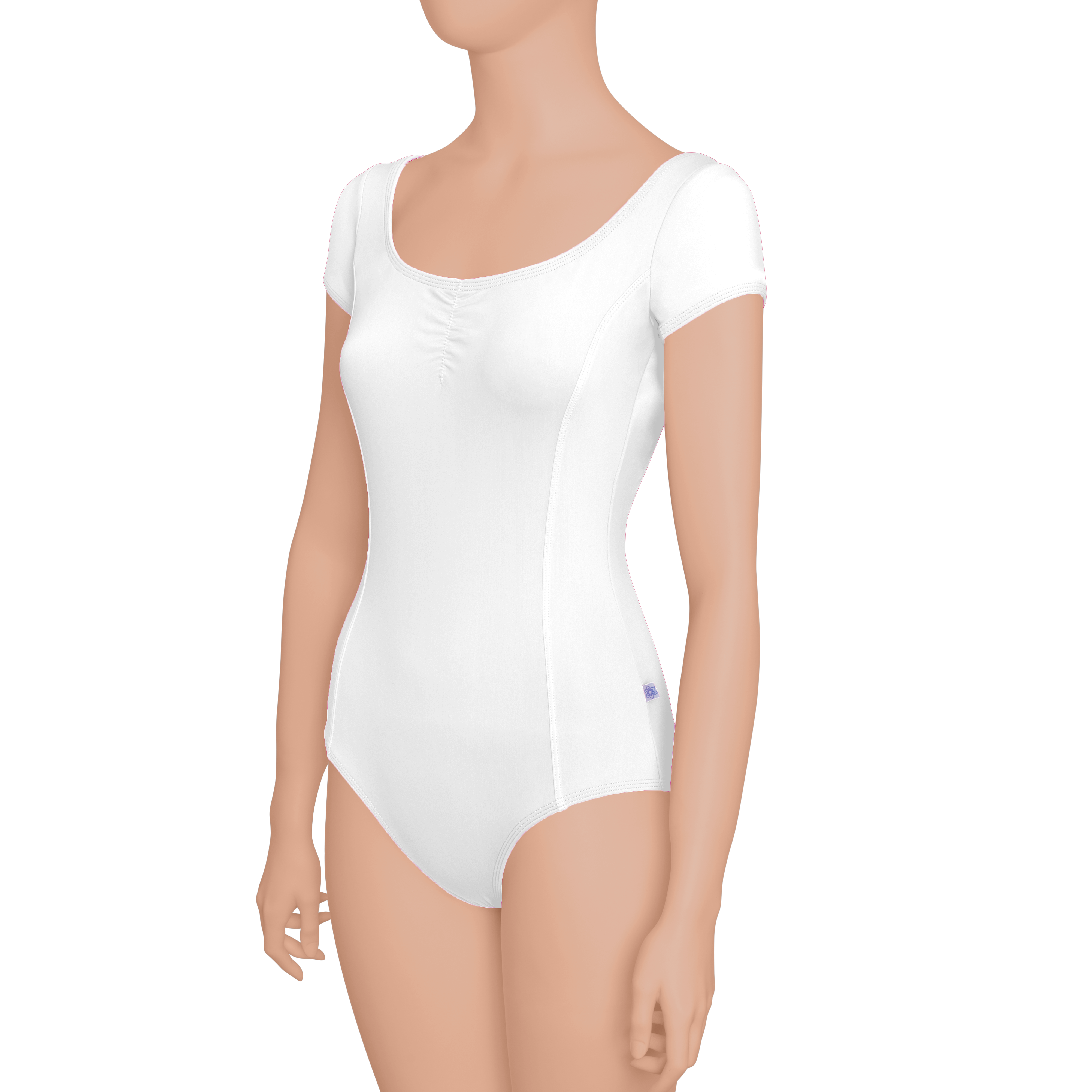 Princess Seams Cap Sleeves with Pinched Front, Mid Back - Adult